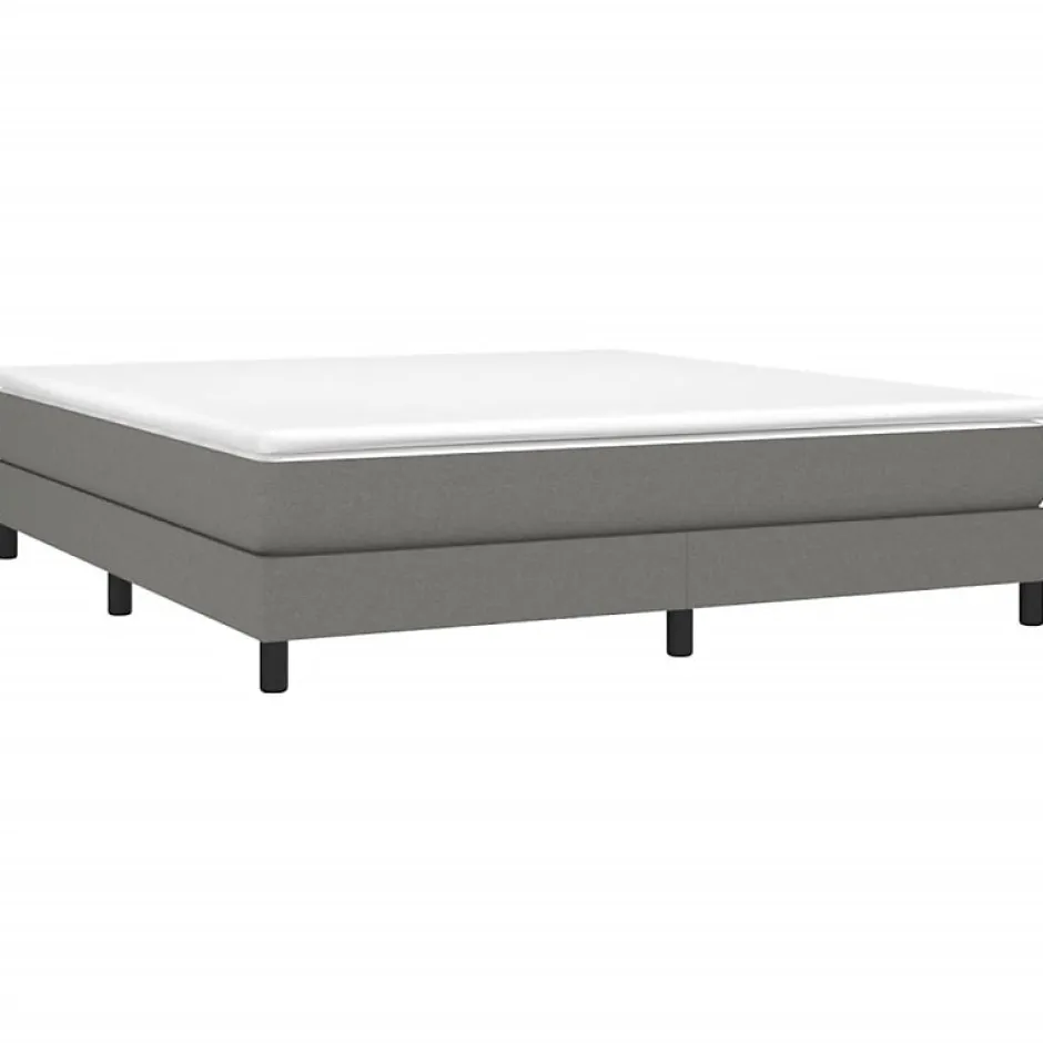 Vidaxl Cadre de lit sans matelas gris foncé 160x200 cm tissu