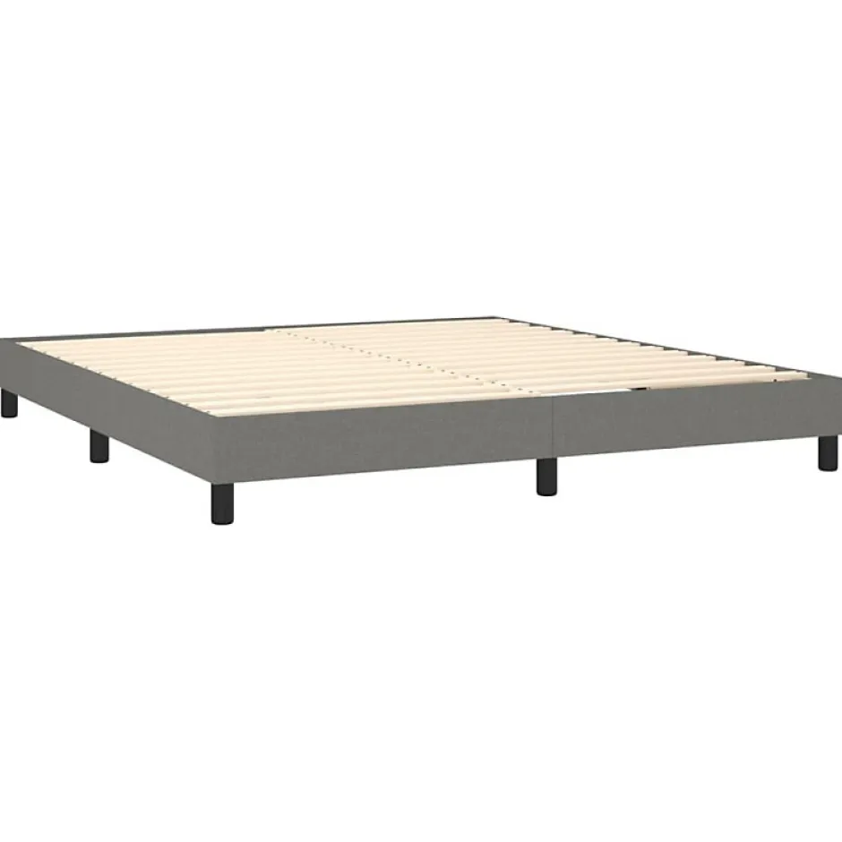 Vidaxl Cadre de lit sans matelas gris foncé 160x200 cm tissu