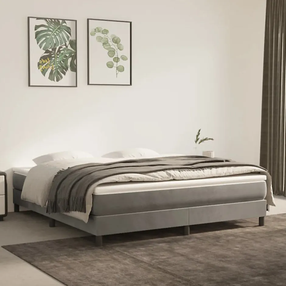 Vidaxl Cadre de lit sans matelas gris clair 180x200 cm velours