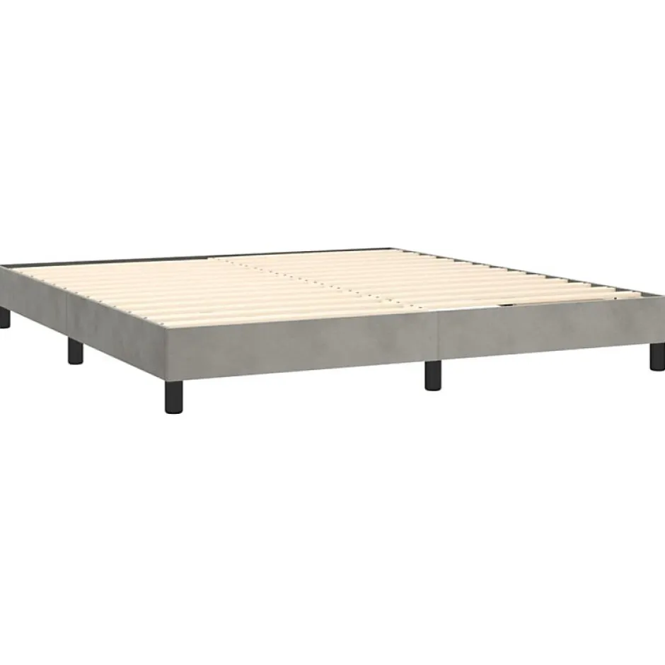 Vidaxl Cadre de lit sans matelas gris clair 180x200 cm velours