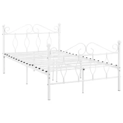 [En.Casa] Cadre de Lit Simple Apolda en Métal 120 x 200 cm Blanc Mat en.casa