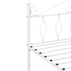 [En.Casa] Cadre de Lit Simple Apolda en Métal 120 x 200 cm Blanc Mat en.casa