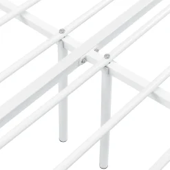 [En.Casa] Cadre de Lit Simple Apolda en Métal 120 x 200 cm Blanc Mat en.casa