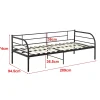 [En.Casa] Cadre de Lit Simple Falun Acier Laqué 90 x 200 cm Noir Mat en.casa Sale