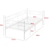 [En.Casa] Cadre de Lit Simple Kerava en Métal 90x200 cm Blanc Mat en.casa Discount