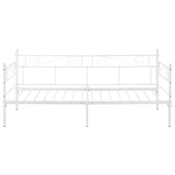 [En.Casa] Cadre de Lit Simple Kerava en Métal 90x200 cm Blanc Mat en.casa Discount