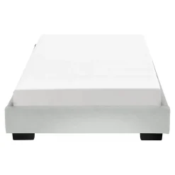 Corium Cadre de Lit Simple Masari Rembourré avec Similicuir Blanc 200 x 90 cm