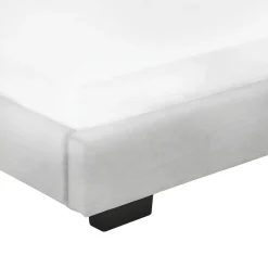 Corium Cadre de Lit Simple Masari Rembourré avec Similicuir Blanc 200 x 90 cm