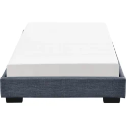 Corium Cadre de Lit Simple Masari Rembourré avec Lin Gris Foncé 200 x 90 cm