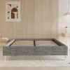 Teeno Cadre de lit 140x190cm, Plateforme capitonné 31 cm Sommier,8 Pieds