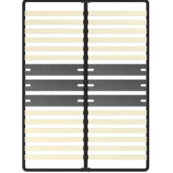 Teeno Cadre lattes 160x200 cm, 2x15 Lattes Peuplier Naturel Best