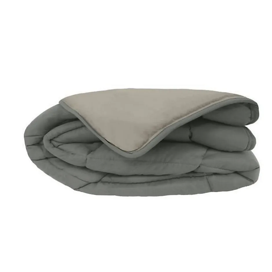 Toison d'Or CALGARY Couette chaude Microfibre 400g/m² Acier & Argent 240x260cm
