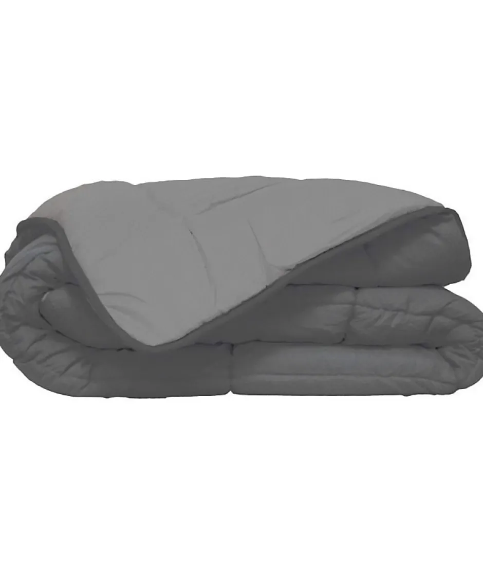 Toison d'Or CALGARY Couette chaude Microfibre 400g/m² Acier & Argent 140x200cm