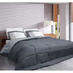 Toison d'Or CALGARY Couette chaude Microfibre 400g/m² Acier & Argent 140x200cm