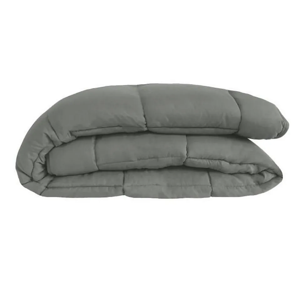Toison d'Or CALGARY Couette chaude Microfibre 400g/m² Acier & Argent 140x200cm