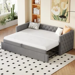 Redom Canapé 3 places convertible 140x190 cm, couchage d'appoint en tissu, design contemporain et fonctionnel Discount