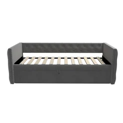 Redom Canapé 3 places convertible 140x190 cm, couchage d'appoint en tissu, design contemporain et fonctionnel Discount