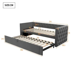 Redom Canapé 3 places convertible 140x190 cm, couchage d'appoint en tissu, design contemporain et fonctionnel Discount