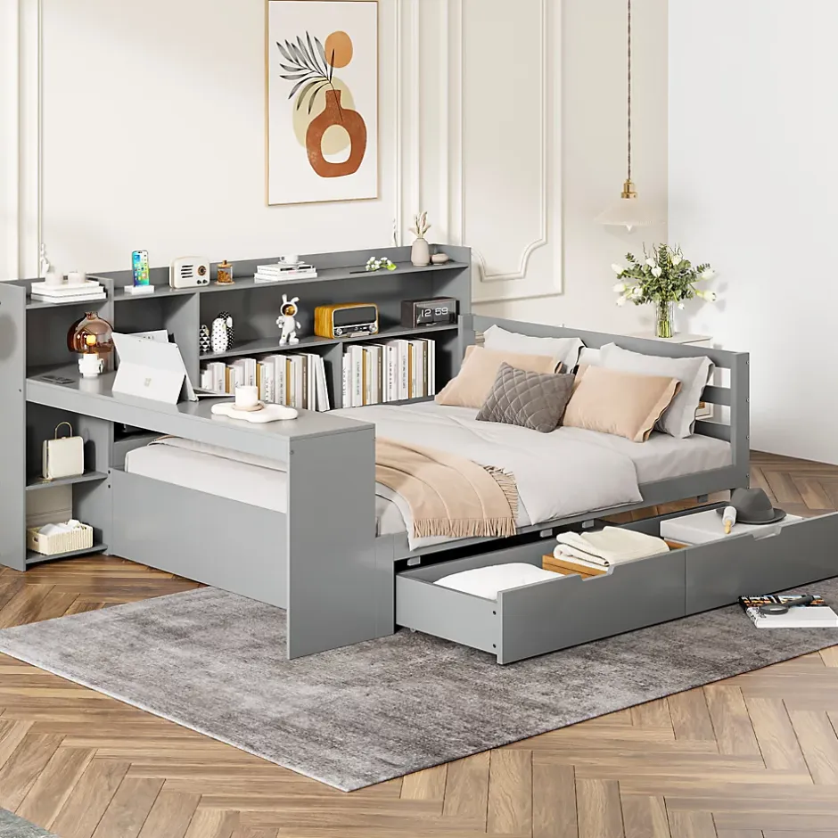 Redom Canapé 3 places convertible 200x90x85 cm avec coffre de rangement en tissu, dossier réglable et design contemporain Outlet