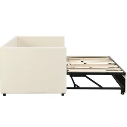 Fortuna lai Canapé-lit 90/180 X 200 Cm, Lit De Jour Extensible Avec Sommier à Lattes, Canapé 2 Places, Beige Discount