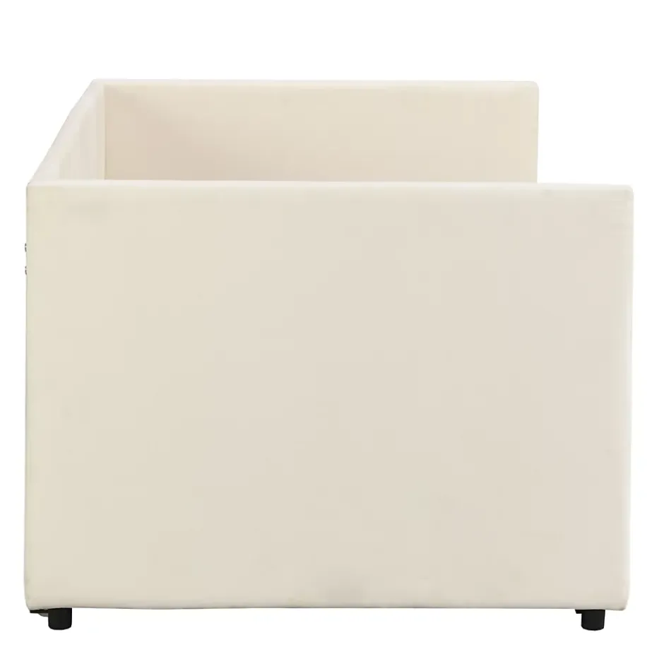 Fortuna lai Canapé-lit 90/180 X 200 Cm, Lit De Jour Extensible Avec Sommier à Lattes, Canapé 2 Places, Beige Discount