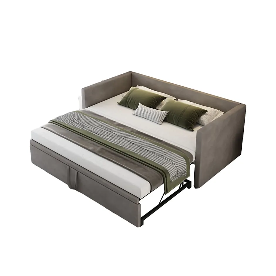 Simple Life Canapé-lit Extensible 90/180 X 200 Cm Avec Sommier à Lattes,canapé Lit 2 Places,velours, Gris Sale