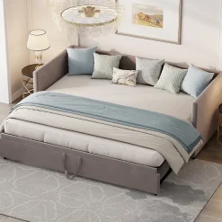 Simple Life Canapé-lit Extensible 90/180 X 200 Cm Avec Sommier à Lattes,canapé Lit 2 Places,velours, Gris Sale
