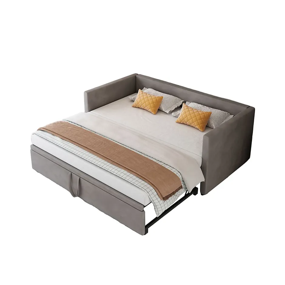 Simple Life Canapé-lit Extensible 90/180 X 200 Cm Avec Sommier à Lattes,canapé Lit 2 Places,velours, Gris Sale