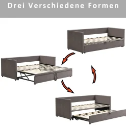 Fortuna lai Canapé-lit extensible 90/180 x 200 cm avec sommier à lattes,canapé lit 2 places,velours, gris Hot