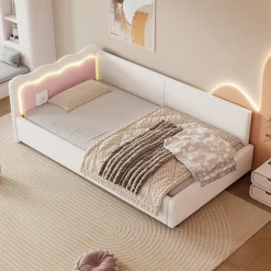 Redom Canapé-lit 140x190 cm convertible en tissu avec coffre de rangement, style contemporain, accoudoirs rembourrés