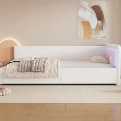 Redom Canapé-lit 140x190 cm convertible en tissu avec coffre de rangement, style contemporain, accoudoirs rembourrés