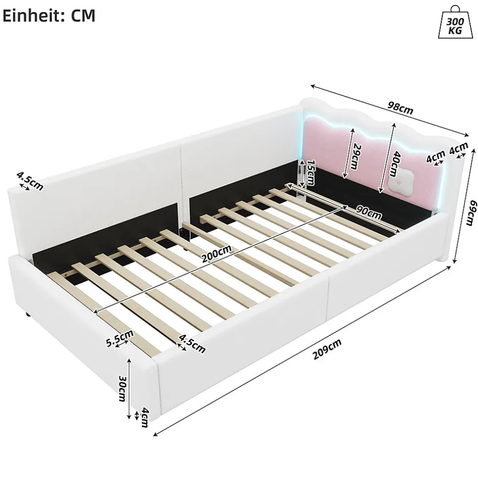 Redom Canapé-lit 140x190 cm convertible en tissu avec coffre de rangement, style contemporain, accoudoirs rembourrés