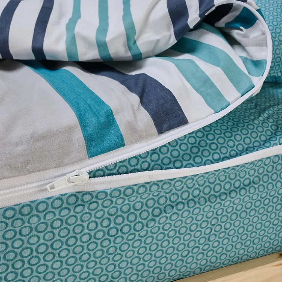 Bleu Calin Caradou Parure de lit Enfant 90x190cm Avec Couette Imprimé Ritmo Best