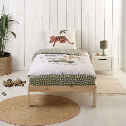 Bleu Calin Caradou Parure de lit Enfant 90x190cm Avec Couette Motif Jungle Hot