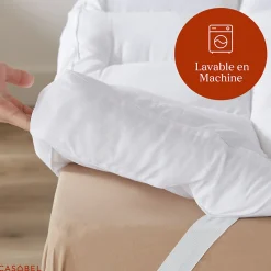 Casabel Surmatelas Moelleux 140x190 cm Extra Epais Microfibre Respirante Antiderapant 4 Bandes Elastiques Anti Acariens