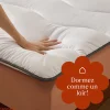 Casabel Surmatelas 90x190 cm en Microfibre Rerspirante, Ultra Moelleux, Anti-Acariens, Liseré Gris, Idéal Matelas 2 places New