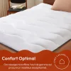Casabel Surmatelas 160x200 cm en Microfibre Rerspirante, Ultra Moelleux, Anti-Acariens, Liseré Gris, Idéal Matelas 2 places Sale