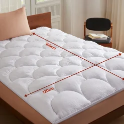 Casabel Surmatelas 120x195 cm Microfibre Rafraichissante 600 GSM 4 cm Epaisseur Fixation Elastique 1 Personne