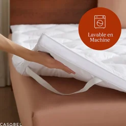 Casabel Surmatelas 90x190 cm Microfibre Rafraichissante 600 GSM 4 cm Epaisseur Fixation Elastique 1 Personne New