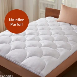 Casabel Surmatelas 90x190 cm Microfibre Rafraichissante 600 GSM 4 cm Epaisseur Fixation Elastique 1 Personne New