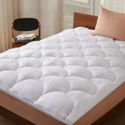 Casabel Surmatelas 150x200 cm Microfibre Rafraichissante 600 GSM 4 cm Epaisseur Fixation Elastique 1-2 Personne Online