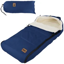Joyz Chancelière pour poussette bébé 94x48x10 cm bleu en polyester imperméable lavable à 40 grades
