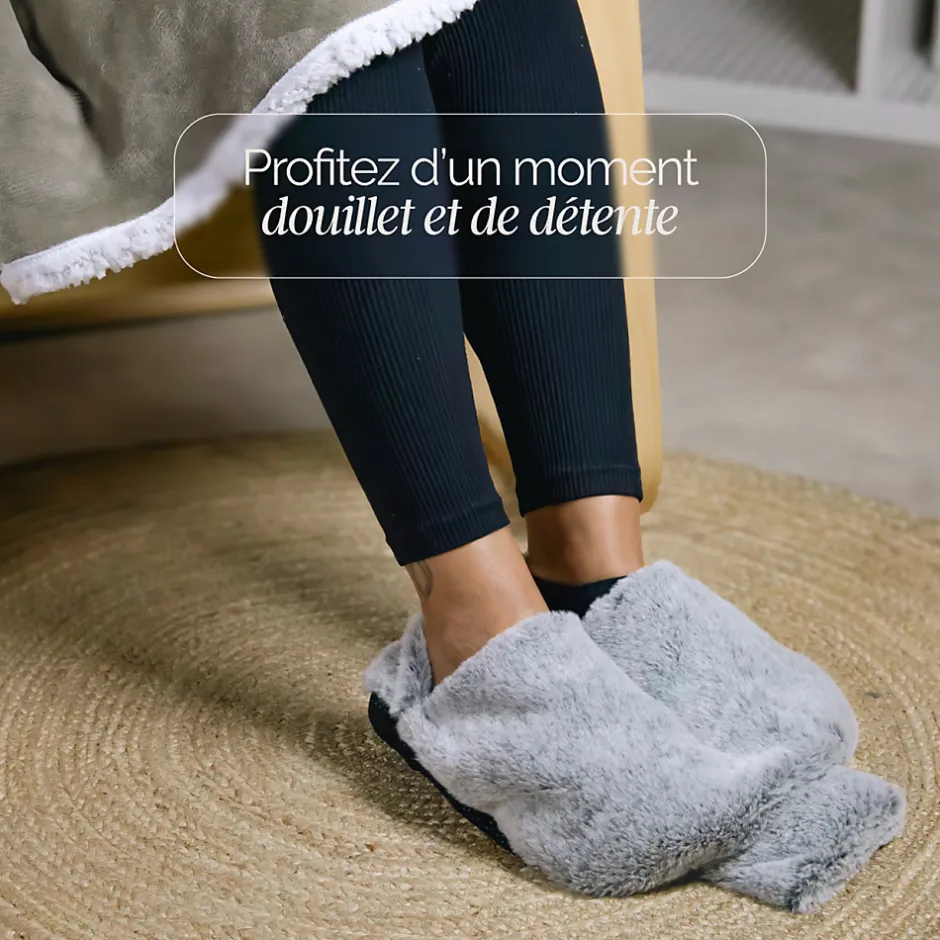 Vivezen Chauffe pieds bouillotte douce 3 litres, déhoussable et antidérapant -