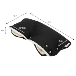 Joyz Chauffre-mains pour pousette noir en polyester flanelle douce taille universelle lavable Sale