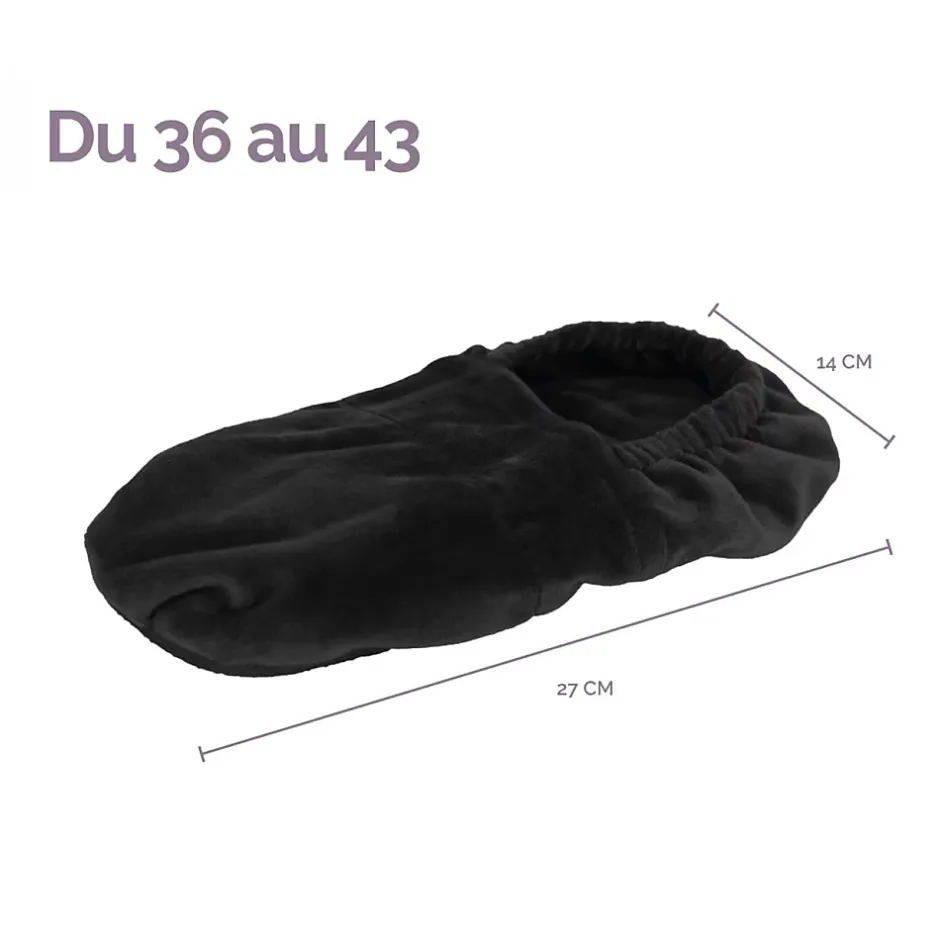 Vivezen Chaussons chauffants universels taille 36 au 43 - Noir - Outlet
