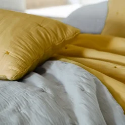Linnea Chemin de lit capitonné en mousseline de coton 80x200 cm ANDROS jaune jasmin