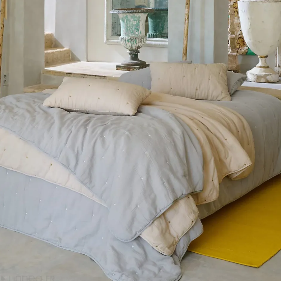 Linnea Chemin de lit capitonné en mousseline de coton 80x200 cm ANDROS beige ficelle Hot