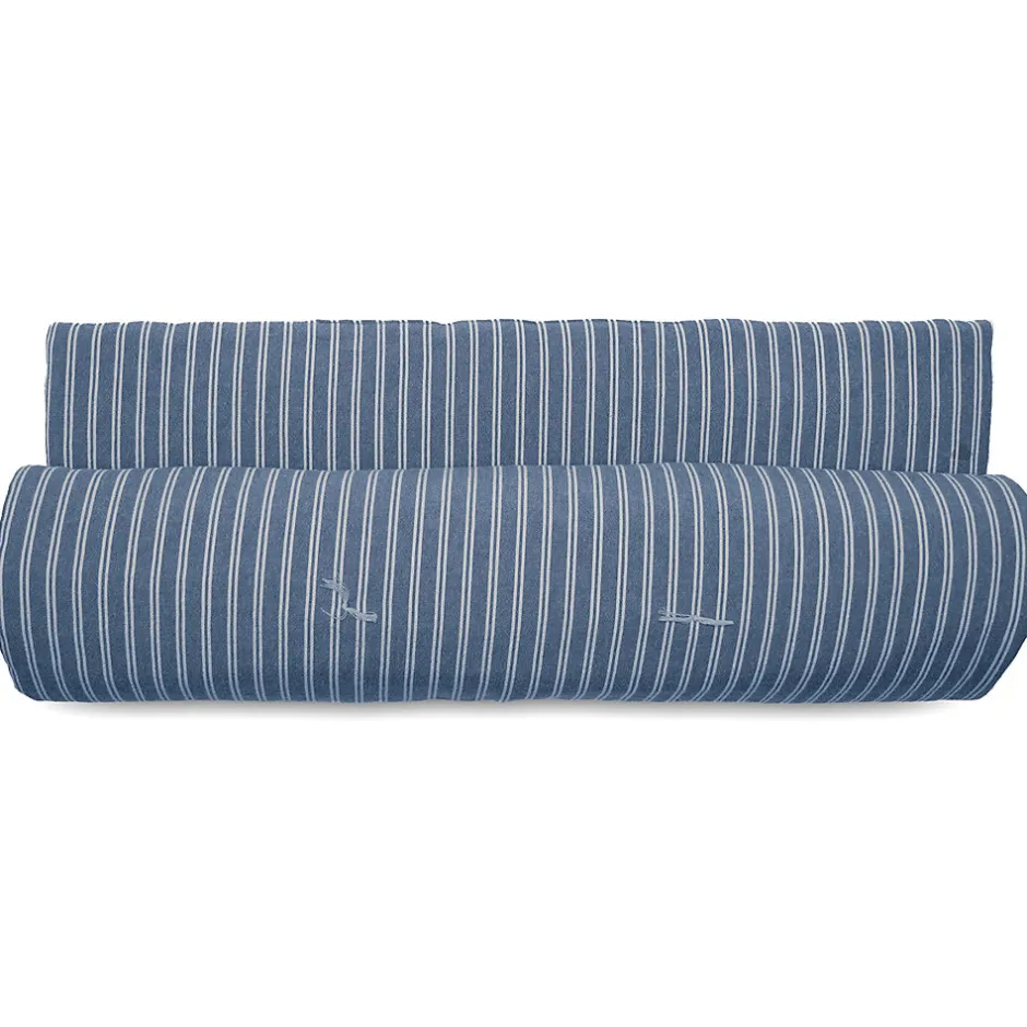 Linnea Chemin de lit coton lavé 80x200 cm LILI DÉCO bleu marine