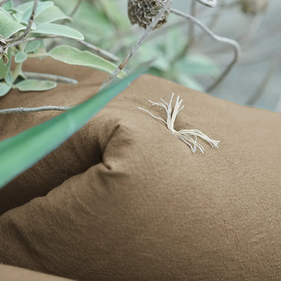 Linnea Chemin de lit coton lavé 80x200 cm HONO DÉCO marron camel
