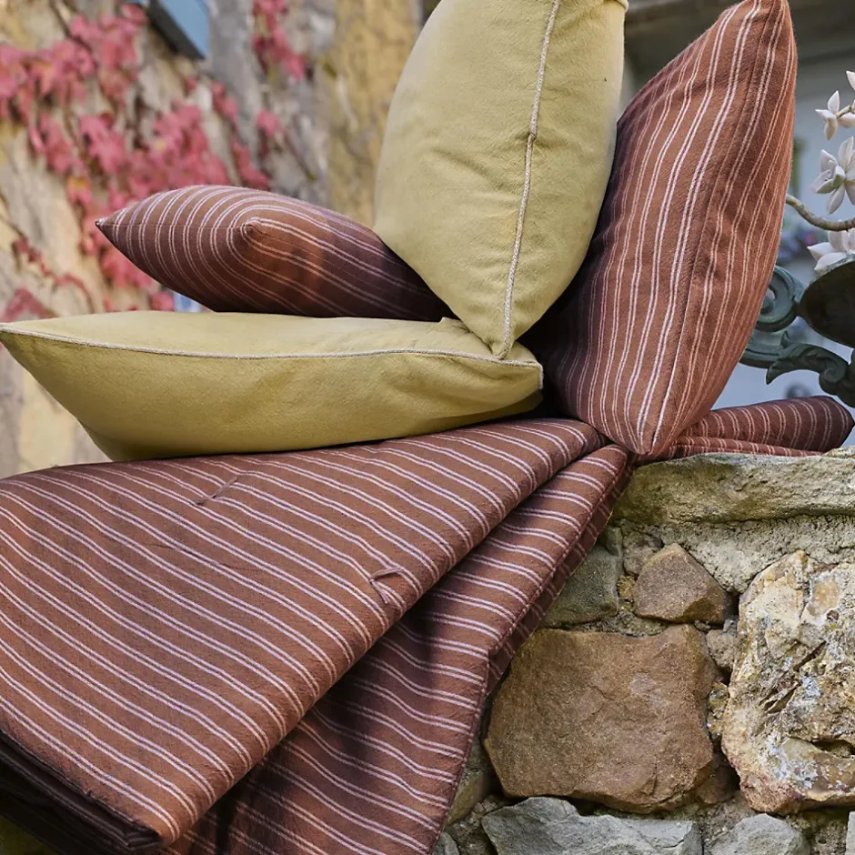 Linnea Chemin de lit coton lavé 80x200 cm LILI DÉCO marron terre cuite Online